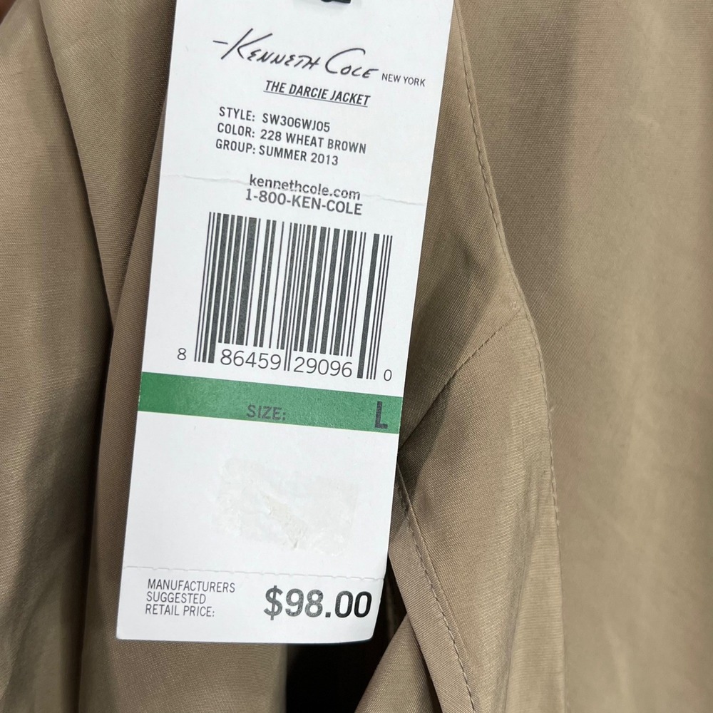 NWT KENNETH COLE Tan Darcie Peplum Jacket L - Picture 7 of 9